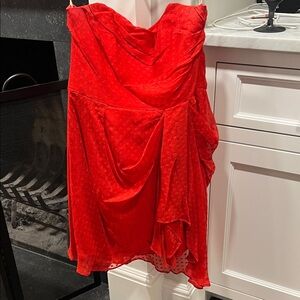 Elegant Red strapless dress